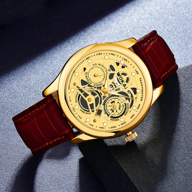 Men’s Leather Quartz Watch – Business, Sports & Casual Style