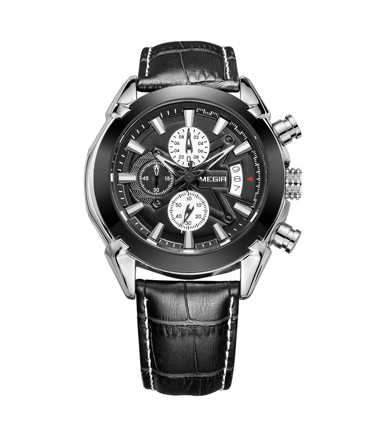 MEGIR Men’s Waterproof Leather Chronograph Watch
