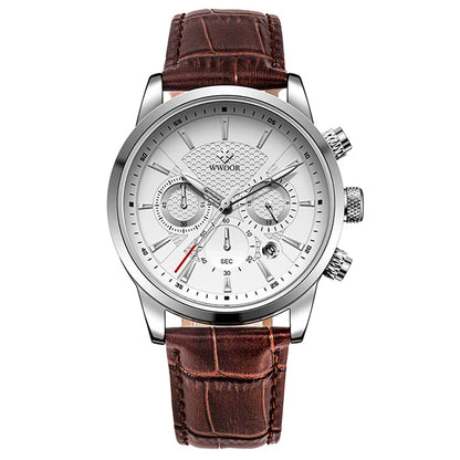 WWOOR Luxury Men's Watch 2024 – Waterproof Leather Quartz Chronograph