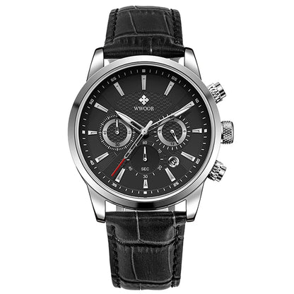 WWOOR Luxury Men's Watch 2024 – Waterproof Leather Quartz Chronograph
