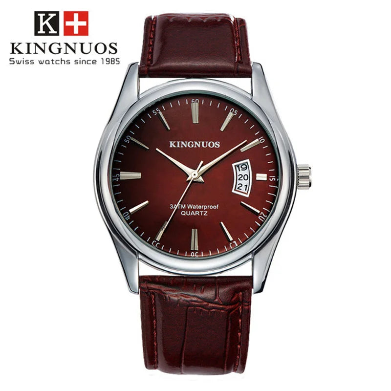 Men's Luxury Quartz Stainless Steel Waterproof Watch with Calendar
