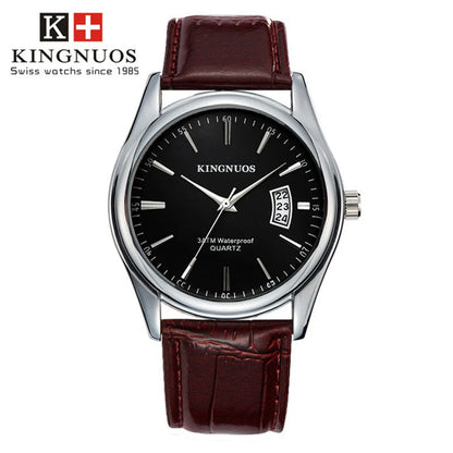 Men's Luxury Quartz Stainless Steel Waterproof Watch with Calendar