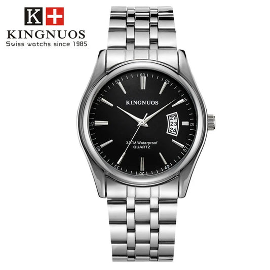 Men's Luxury Quartz Stainless Steel Waterproof Watch with Calendar