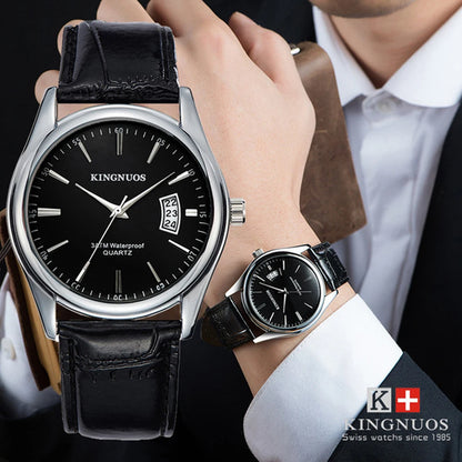 Men's Luxury Quartz Stainless Steel Waterproof Watch with Calendar