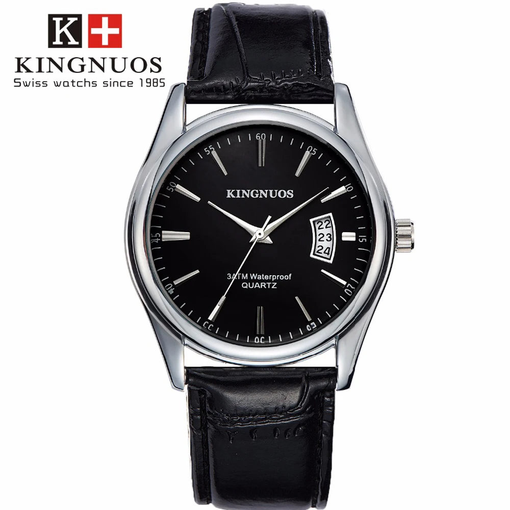 Men's Luxury Quartz Stainless Steel Waterproof Watch with Calendar