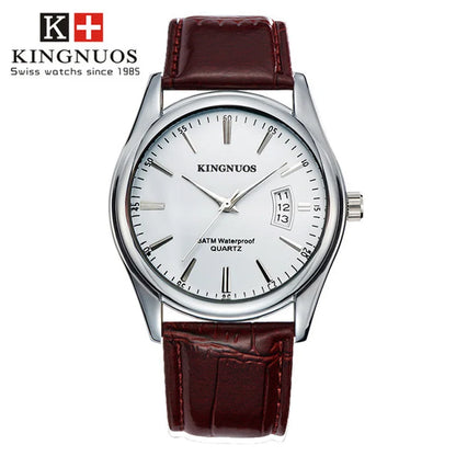 Men's Luxury Quartz Stainless Steel Waterproof Watch with Calendar