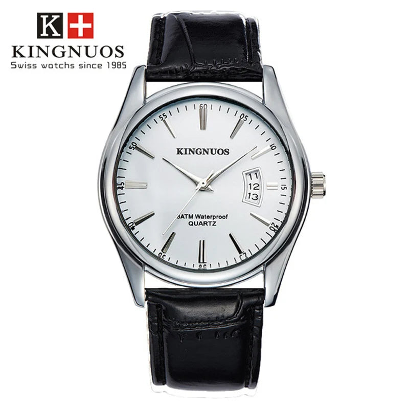 Men's Luxury Quartz Stainless Steel Waterproof Watch with Calendar