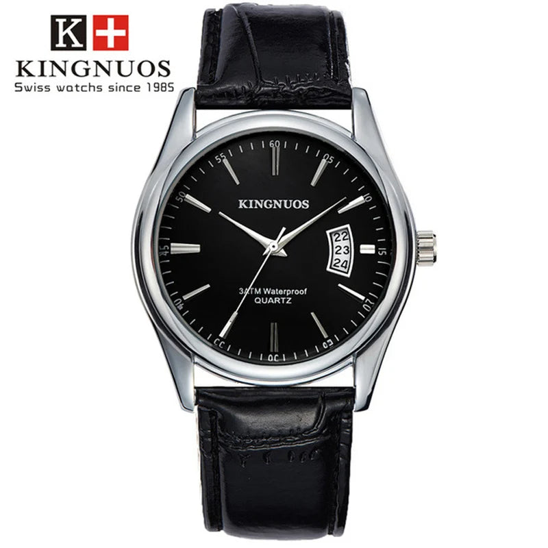 Men's Luxury Quartz Stainless Steel Waterproof Watch with Calendar