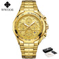 WWOOR Men's Luxury Gold Chronograph Watch – 2024 Top Brand
