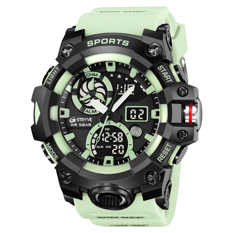 STRYVE Men’s Electronic Sports Watch – Dual Time