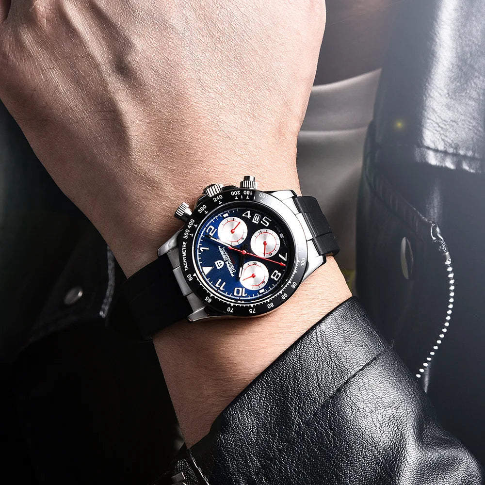 PAGANI DESIGN Men’s Luxury Chronograph – Rubber Strap, Sapphire Glass