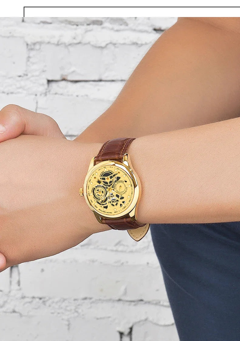 Men’s Leather Quartz Watch – Business, Sports & Casual Style