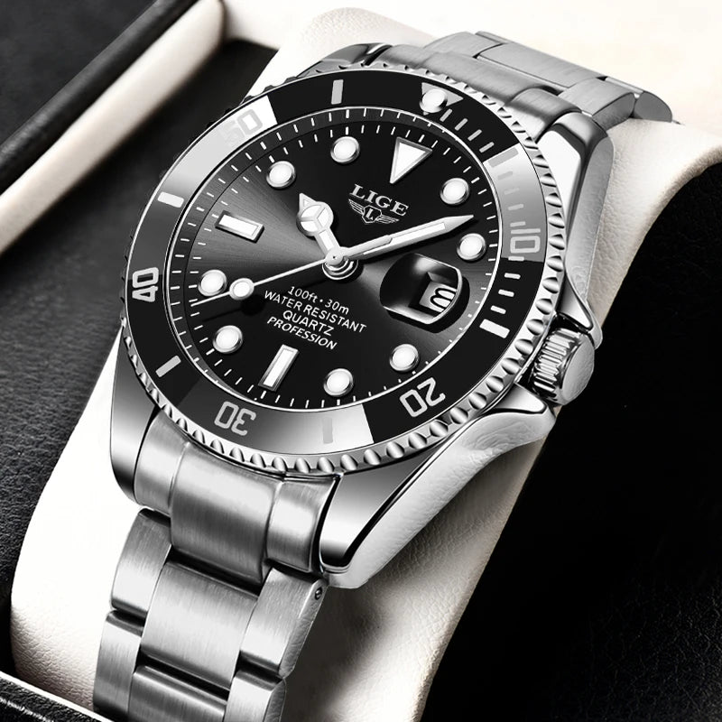 LIGE Luxury Men’s Quartz Chronograph Watch