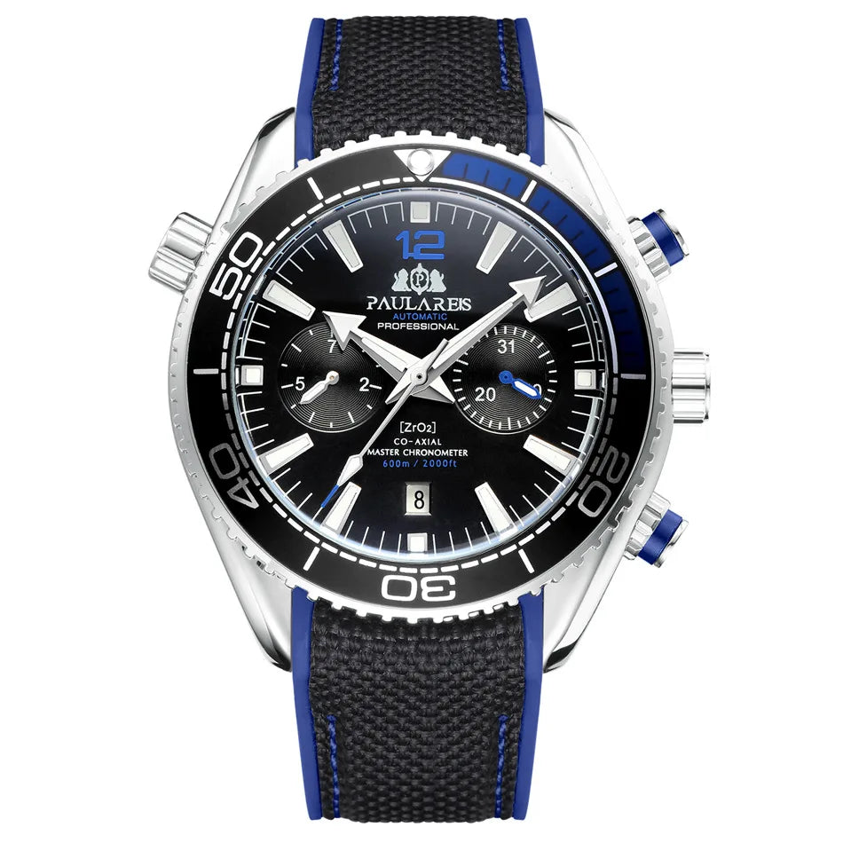 PAULAREIS P Men’s Automatic Mechanical Watch – Rubber Strap