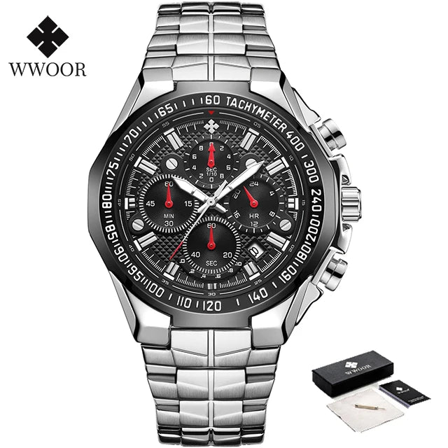 WWOOR Men's Luxury Gold Chronograph Watch – 2024 Top Brand