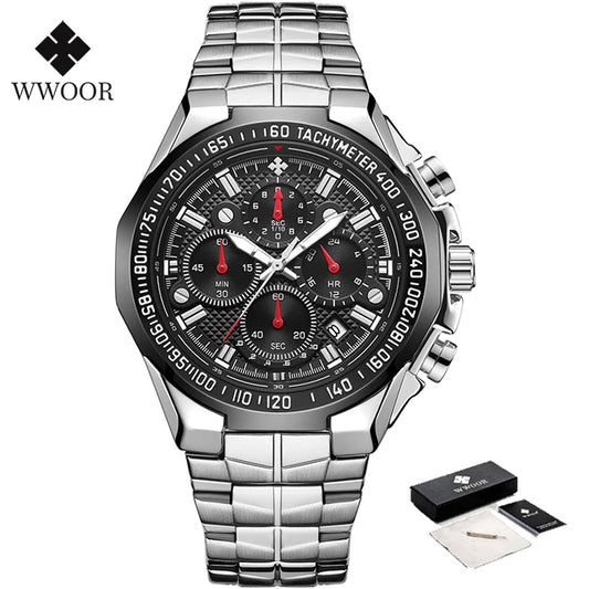 WWOOR Men's Luxury Gold Chronograph Watch – 2024 Top Brand