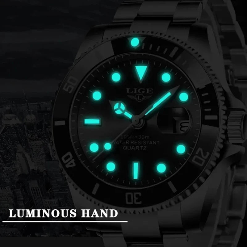 LIGE Luxury Men’s Quartz Chronograph Watch