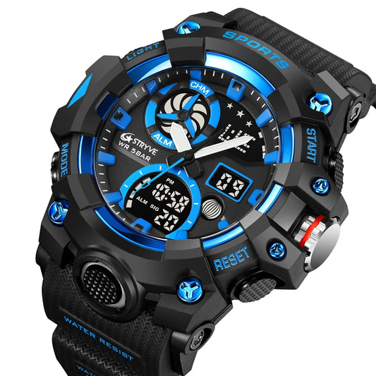 STRYVE Men’s Electronic Sports Watch – Dual Time