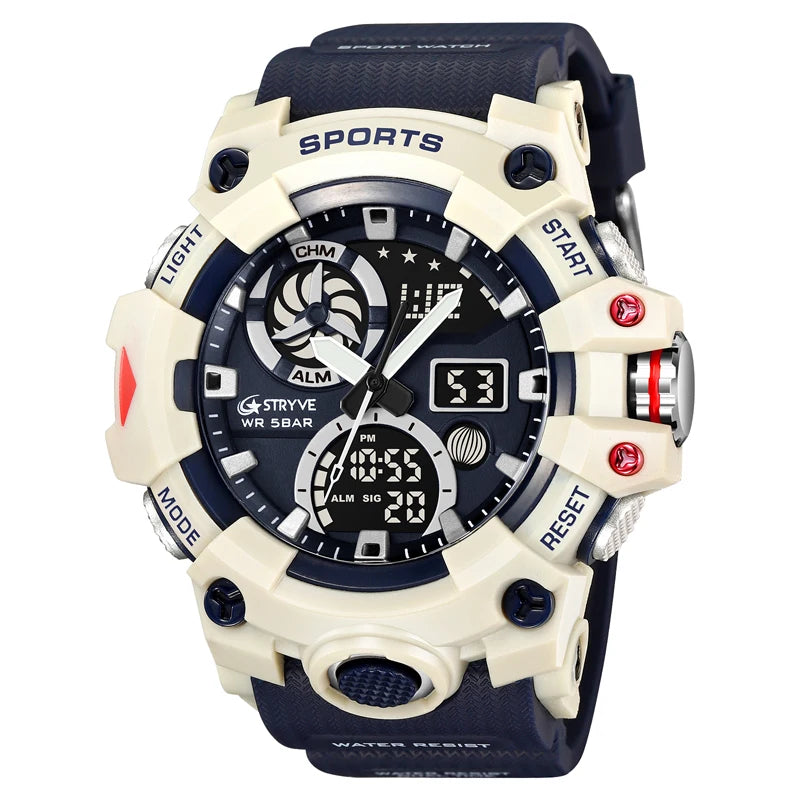 STRYVE Men’s Electronic Sports Watch – Dual Time