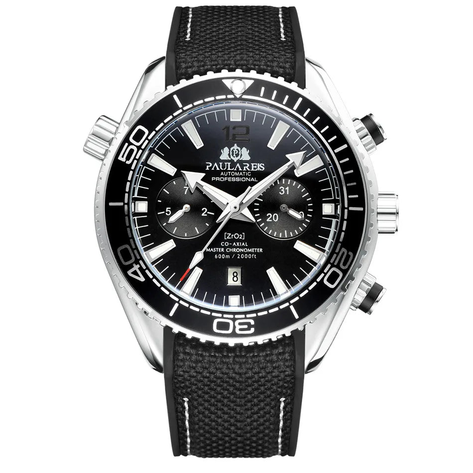 PAULAREIS P Men’s Automatic Mechanical Watch – Rubber Strap