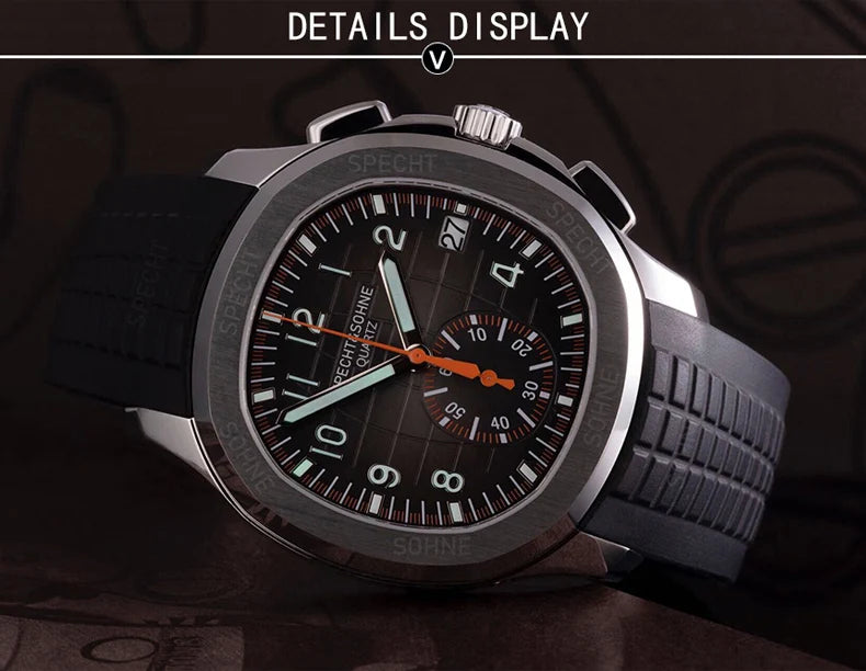Specht&Sohne 2025 Men’s Luxury Chronograph – Rubber Strap