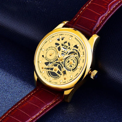 Men’s Leather Quartz Watch – Business, Sports & Casual Style