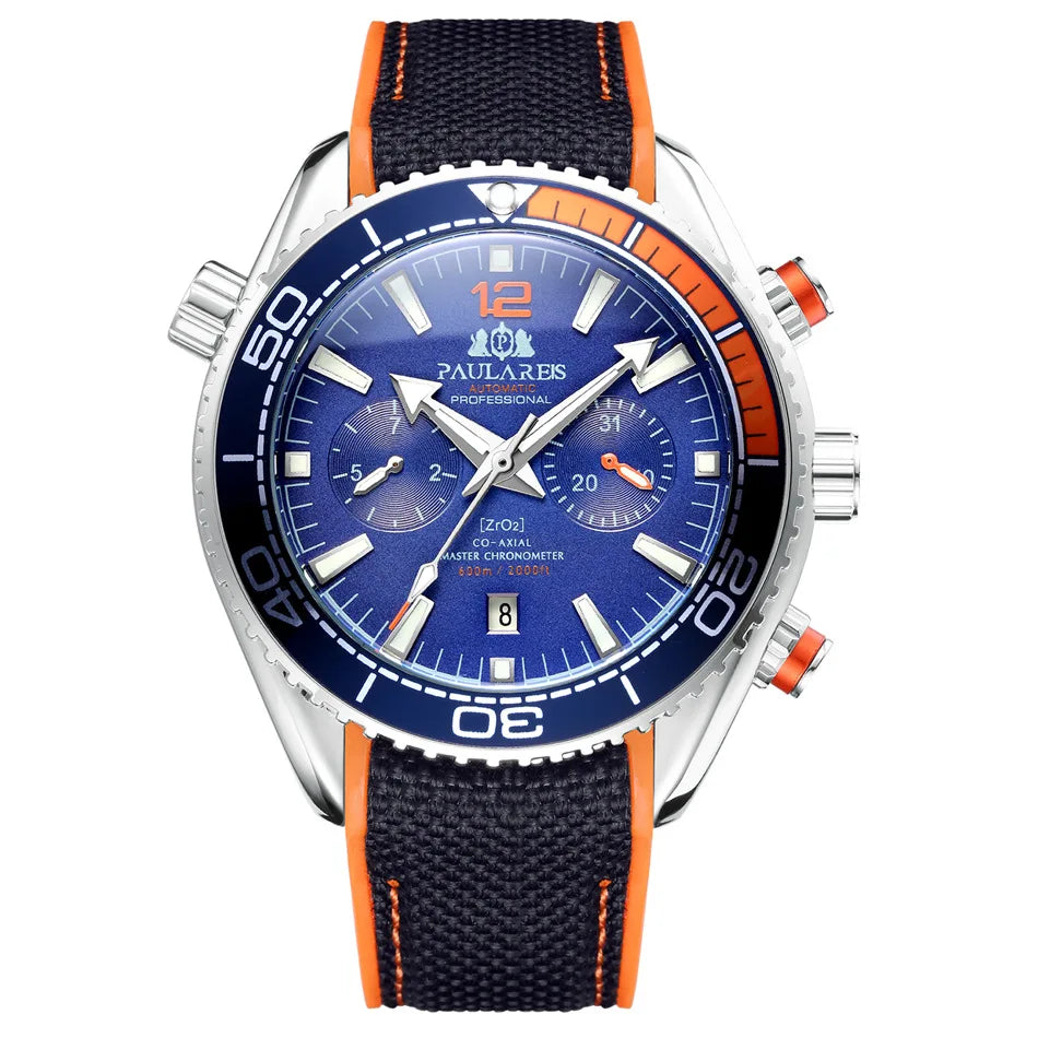 PAULAREIS P Men’s Automatic Mechanical Watch – Rubber Strap