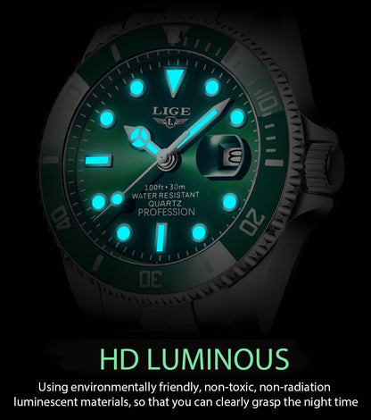 LIGE Luxury Men’s Quartz Chronograph Watch