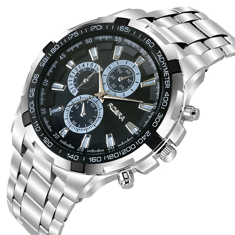 Rosra Men's Business Quartz Watch – Stylish & Affordable Steel Timepiece