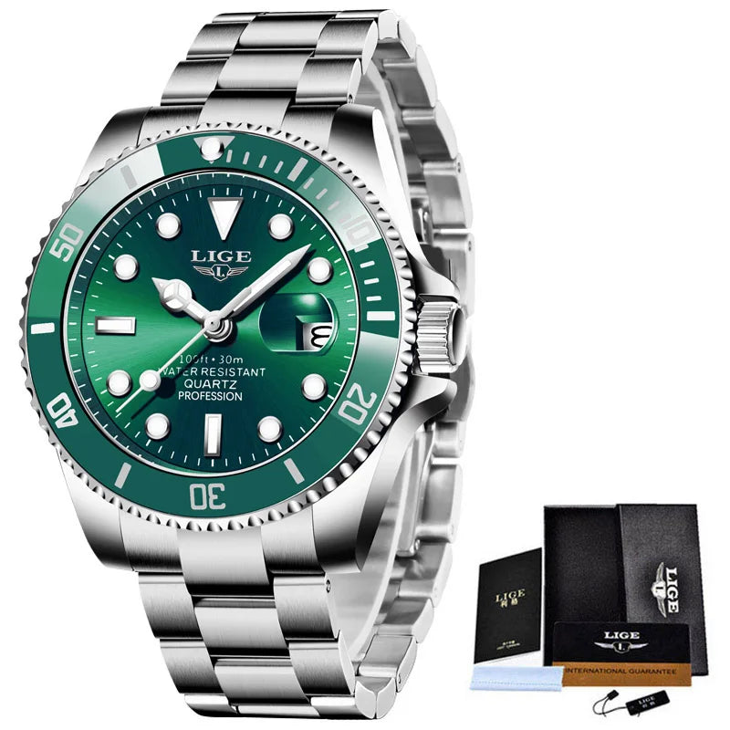 LIGE Luxury Men’s Quartz Chronograph Watch