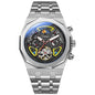 Men’s Luxury Tourbillon Watch – Rubber Strap, Moon Phase, Automatic
