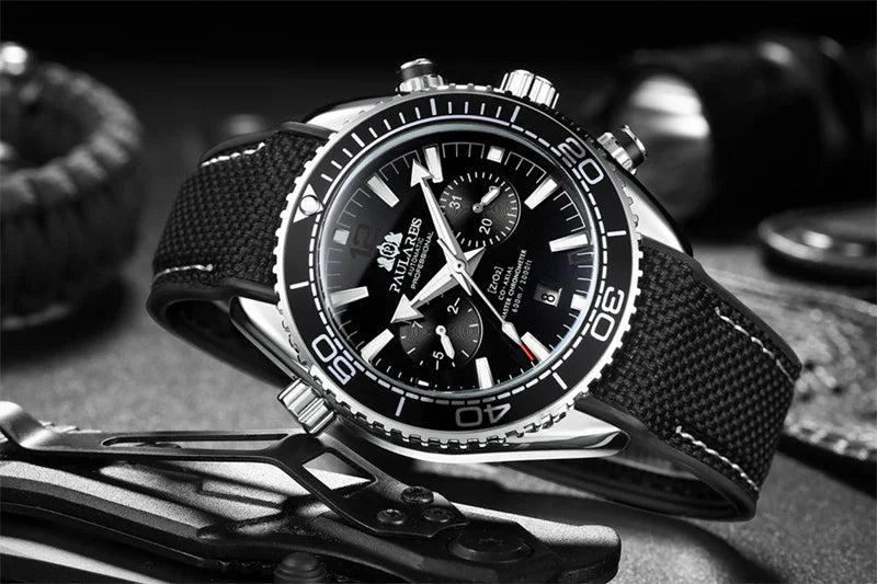 PAULAREIS P Men’s Automatic Mechanical Watch – Rubber Strap
