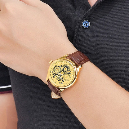 Men’s Leather Quartz Watch – Business, Sports & Casual Style