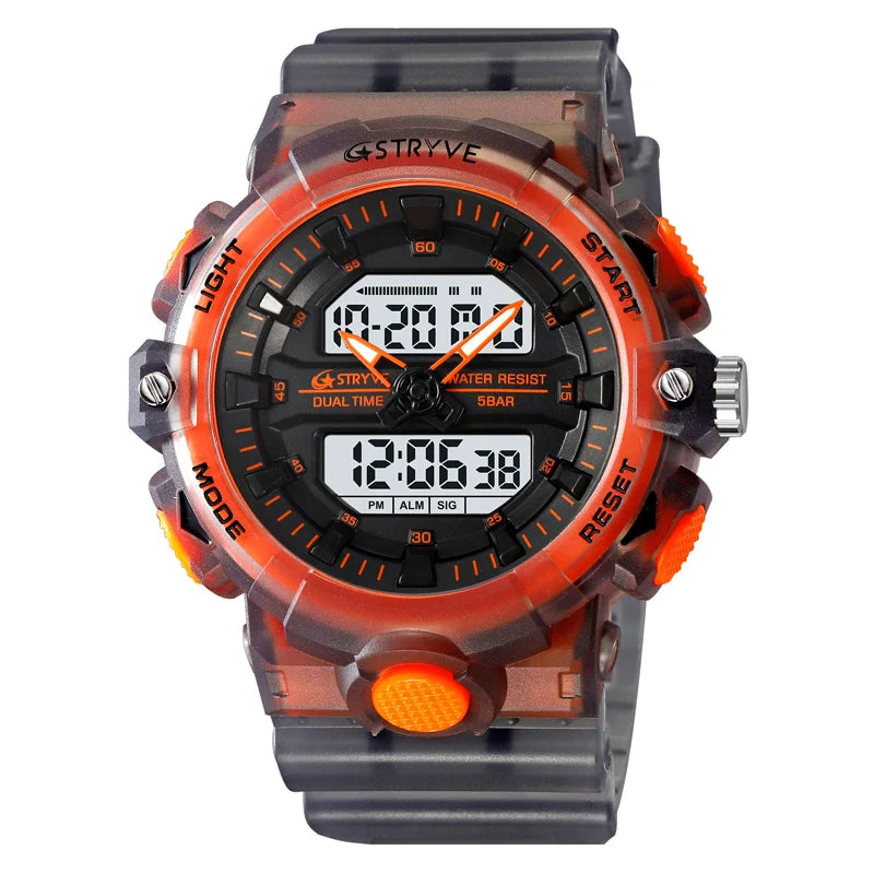 STRYVE Men’s Electronic Sports Watch – Dual Time