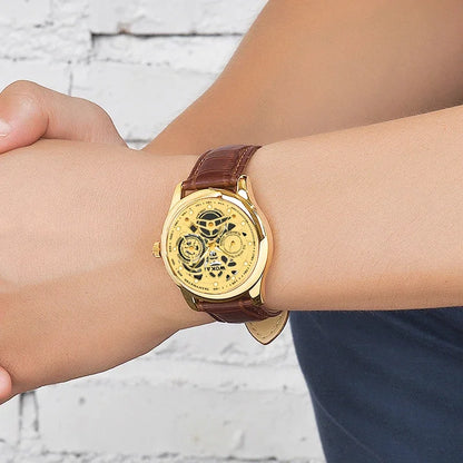 Men’s Leather Quartz Watch – Business, Sports & Casual Style