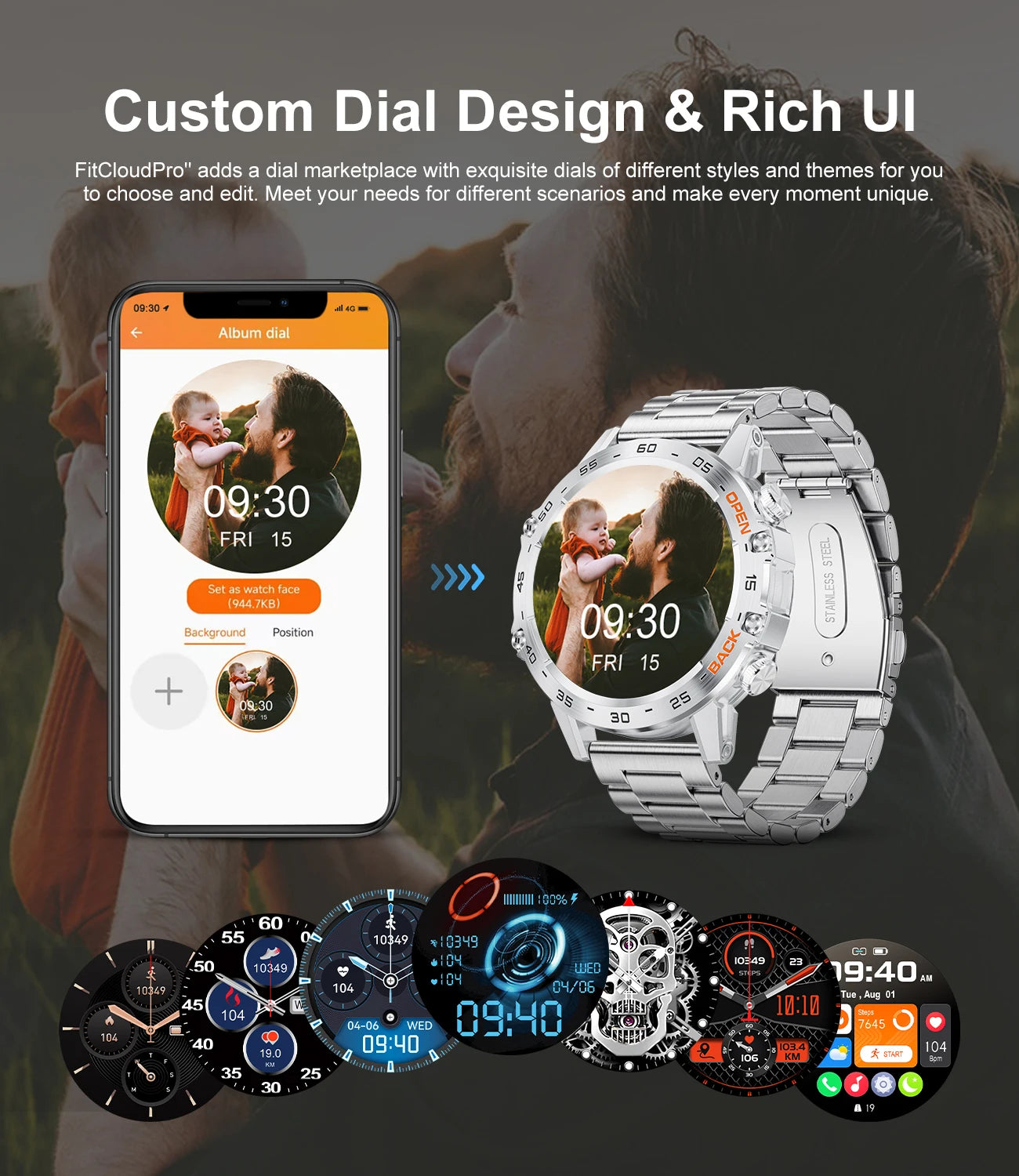 LIGE 1.39" Men’s Bluetooth Smartwatch – Sport & Fitness, Heart Rate Monitor
