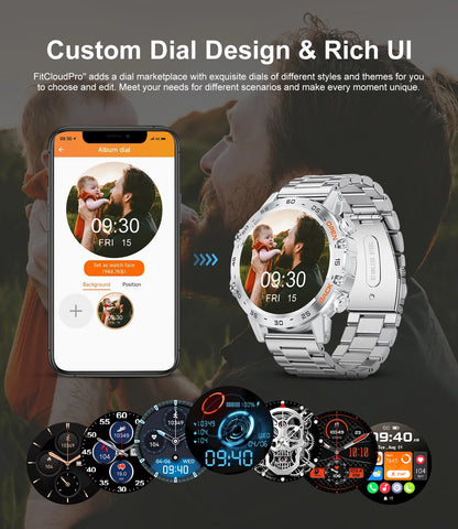 LIGE 1.39" Men’s Bluetooth Smartwatch – Sport & Fitness, Heart Rate Monitor