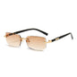 Rimless Rectangle Unisex Sunglasses – Small Summer Shades