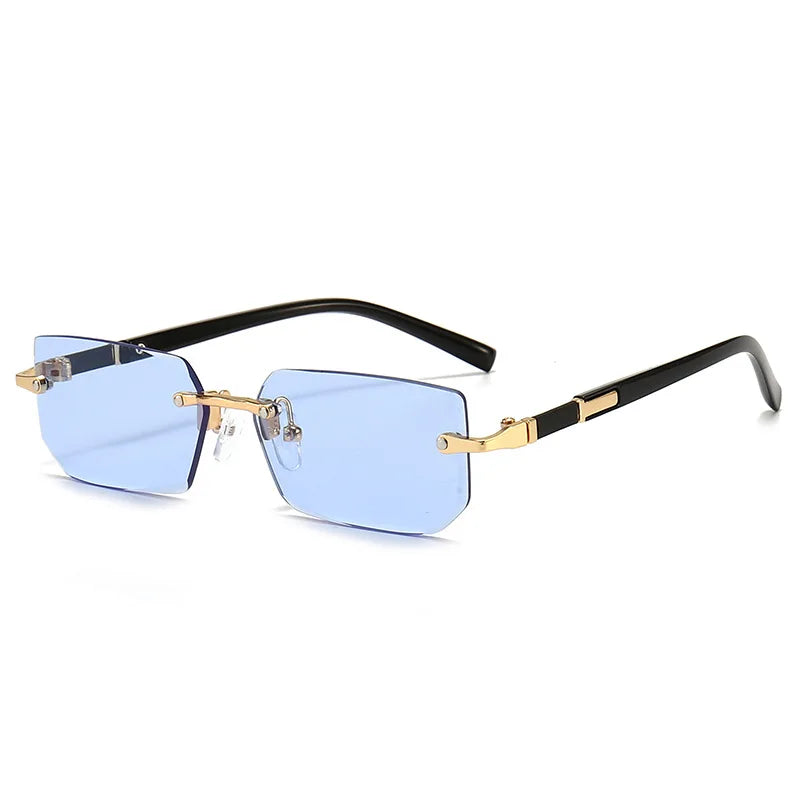 Rimless Rectangle Unisex Sunglasses – Small Summer Shades