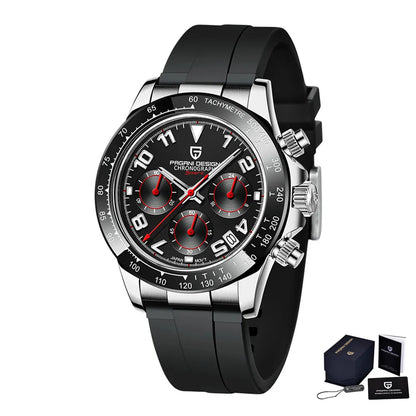 PAGANI DESIGN Men’s Luxury Chronograph – Rubber Strap, Sapphire Glass