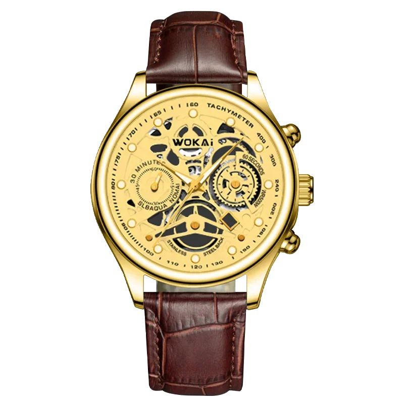 Men’s Leather Quartz Watch – Business, Sports & Casual Style