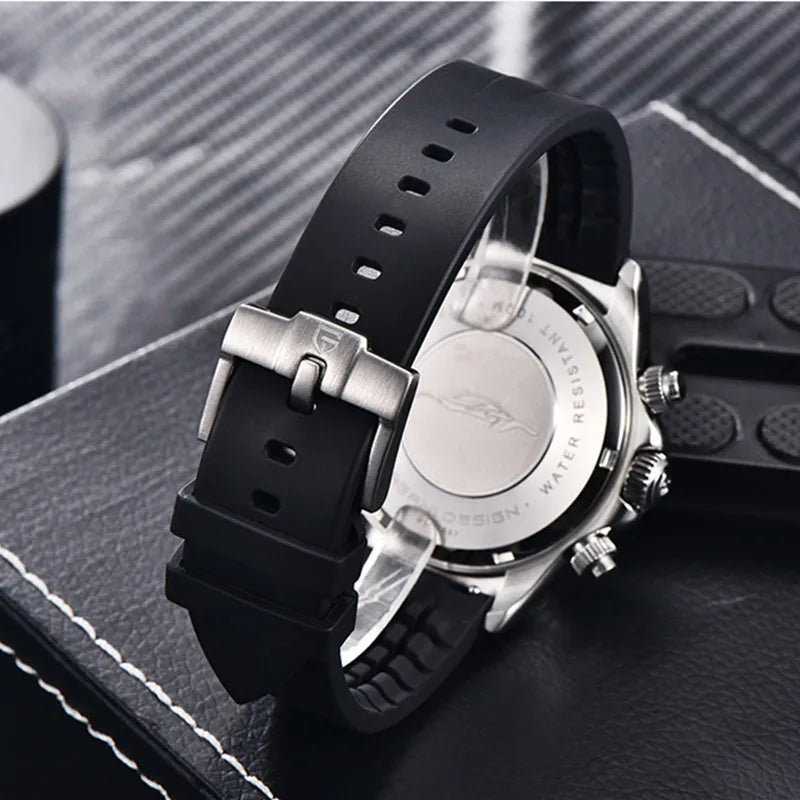 PAGANI DESIGN Men’s Luxury Chronograph – Rubber Strap, Sapphire Glass