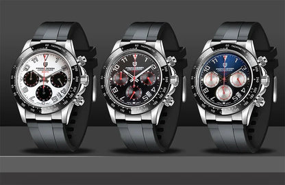 PAGANI DESIGN Men’s Luxury Chronograph – Rubber Strap, Sapphire Glass