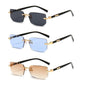 Rimless Rectangle Unisex Sunglasses – Small Summer Shades