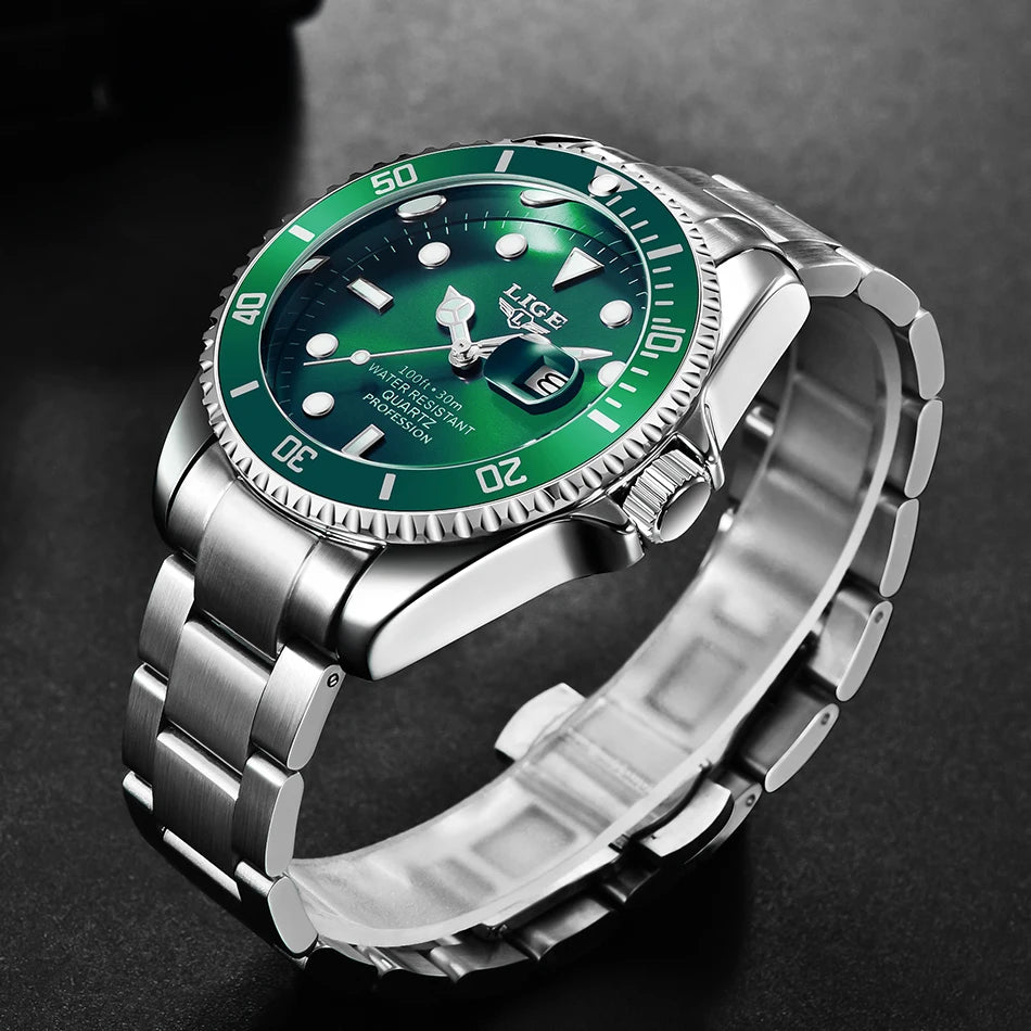 LIGE Luxury Men’s Quartz Chronograph Watch