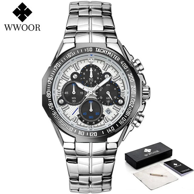 WWOOR Men's Luxury Gold Chronograph Watch – 2024 Top Brand