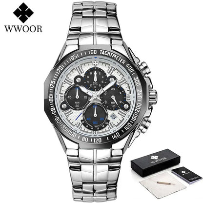 WWOOR Men's Luxury Gold Chronograph Watch – 2024 Top Brand