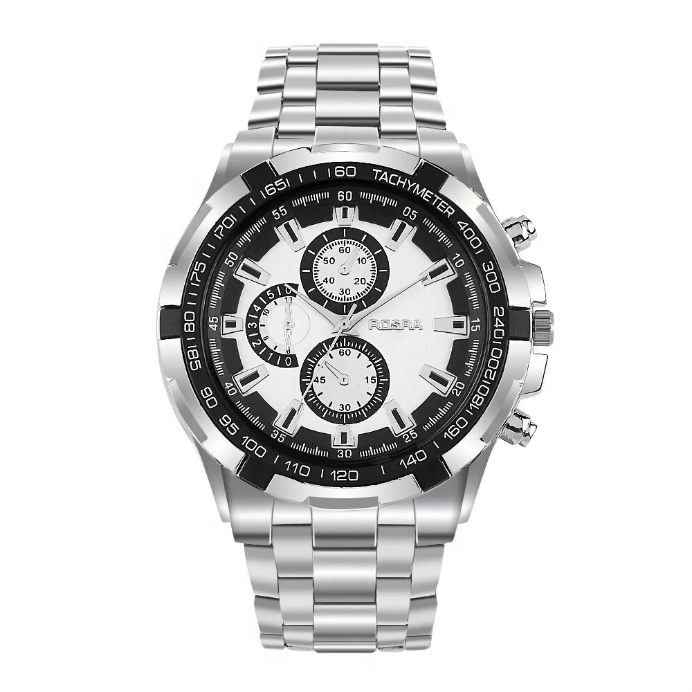 Rosra Men's Business Quartz Watch – Stylish & Affordable Steel Timepiece