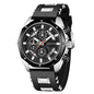 Luxury Sports Quartz Watch for Men – Big Dial, Auto Date & Silicone Strap