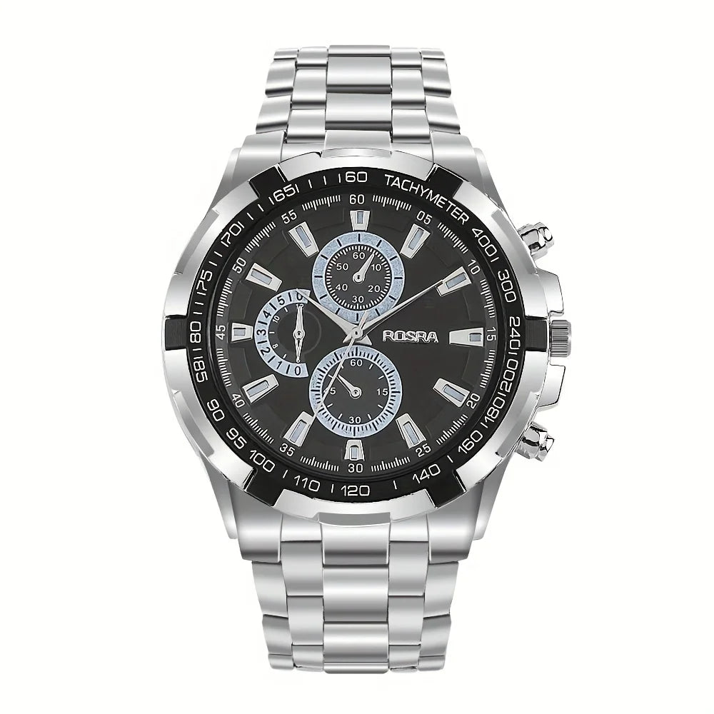 Rosra Men's Business Quartz Watch – Stylish & Affordable Steel Timepiece